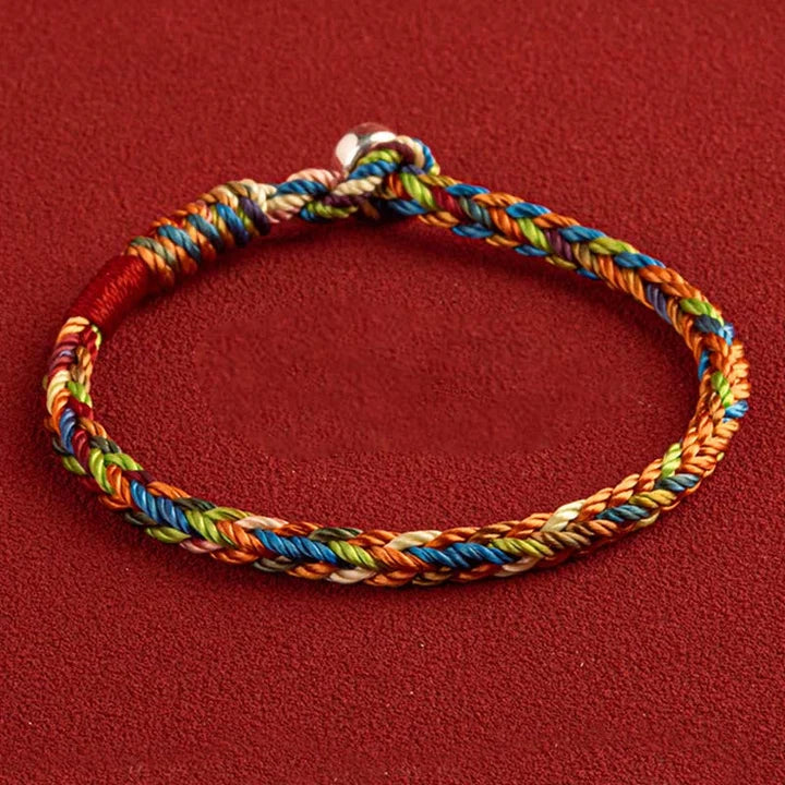 Five-Color Braided Cord Bracelet