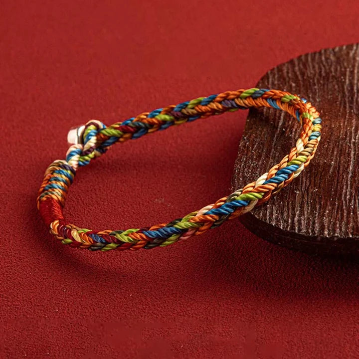 Five-Color Braided Cord Bracelet