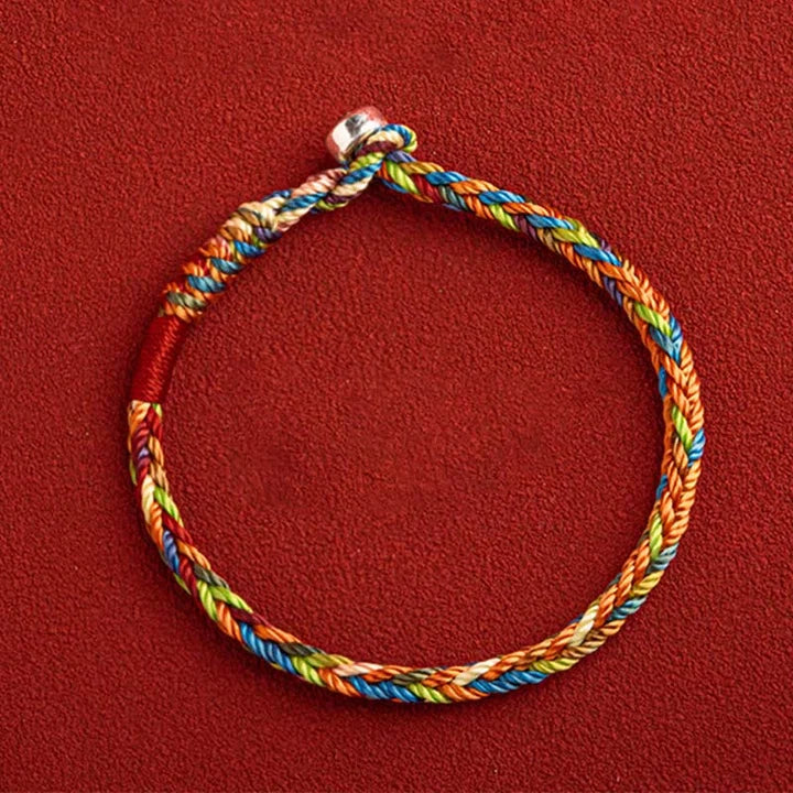 Five-Color Braided Cord Bracelet