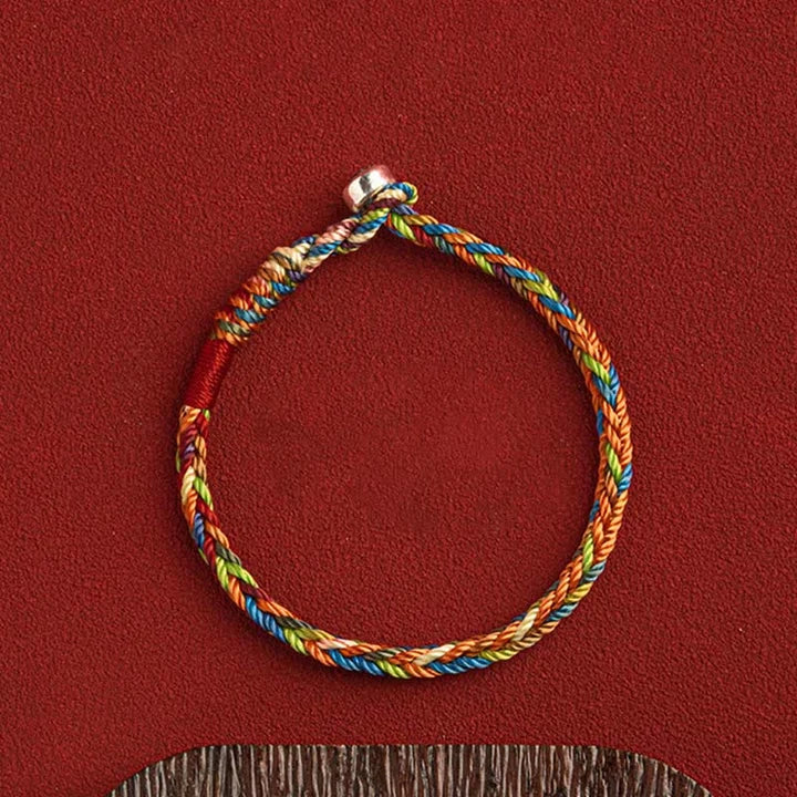 Five-Color Braided Cord Bracelet
