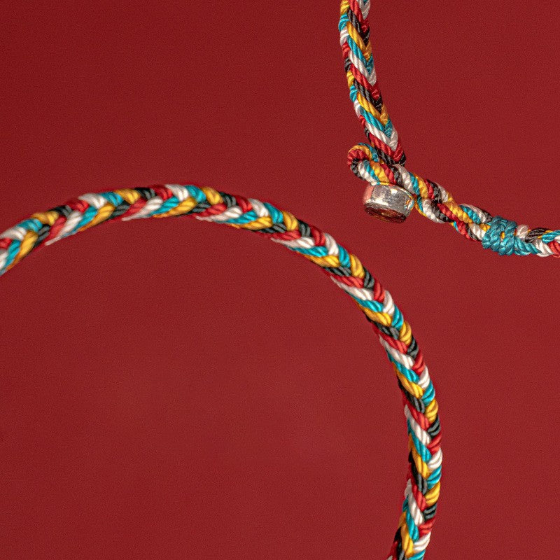 Five-Color Braided Cord Bracelet