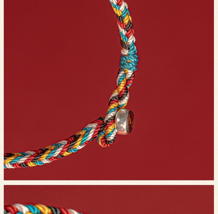 Five-Color Braided Cord Bracelet