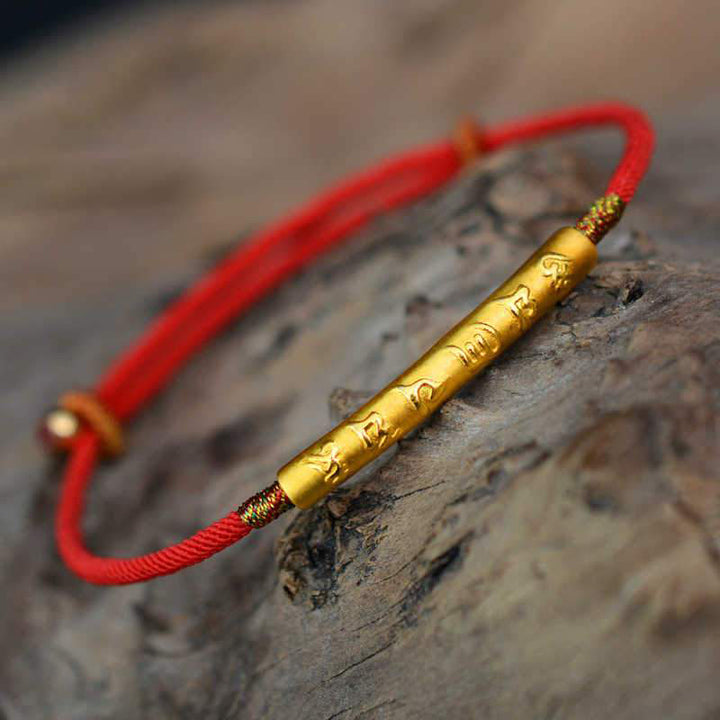 Six-Syllable Mantra Red Cord Bracelet