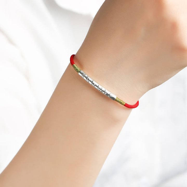 Six-Syllable Mantra Red Cord Bracelet